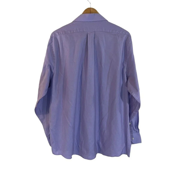 Chaps Lavender Light Purple Button Up Shirt Size 17 Wrinkle Free Long Sleeves - Picture 2 of 5